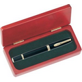 R Grip III Brass barrel roller pen in executive wood gift box - black roller pen